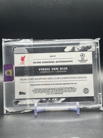 2025-26 Topps Inception UCC Virgil Van Dijk Liverpool FC Purple Silver Signings Auto 09/25