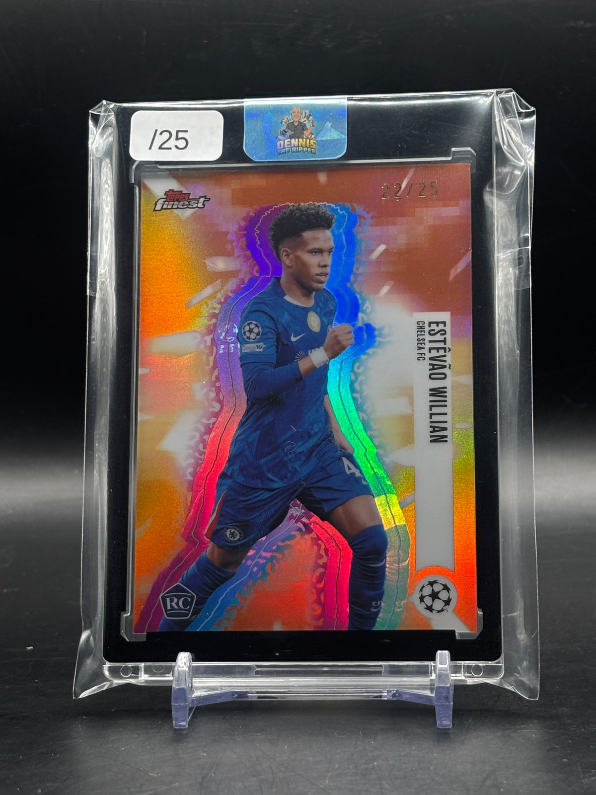 2025-26 Topps Finest UCC Estevao Williams Chelsea FC Orange Hologlow 22/25