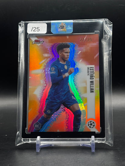 2025-26 Topps Finest UCC Estevao Williams Chelsea FC Orange Hologlow 22/25