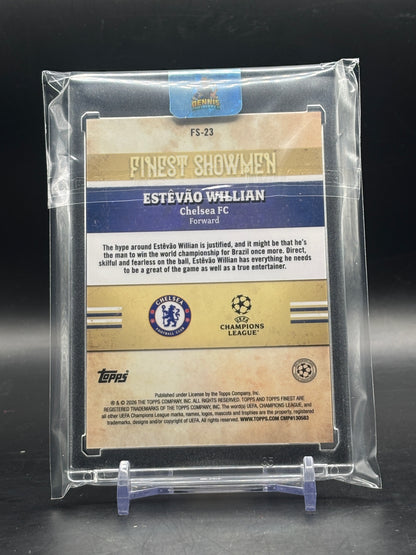 2025-26 Topps Finest UCC Estevao Williams Chelsea FC Orange Finest Showmen 02/25