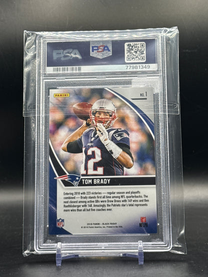 2018 Panini Black Friday Tom Brady New England Patriots Cracked Ice 14/25 PSA 9 77981349