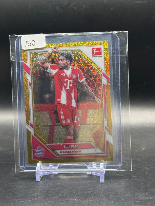 2025-26 Topps Chrome Bundesliga Luis Diaz FC Bayern München Gold Mini Diamond 25/50