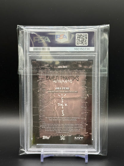 2025 Topps Chrome WWE x Cactus Jack Oba Femi Framed Phantoms Auto PSA 9 160150736