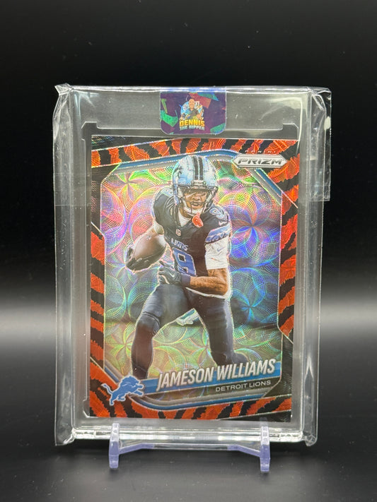 2025 Panini Prizm NFL Jameson Williams Detriot Lions Tiger Stripe