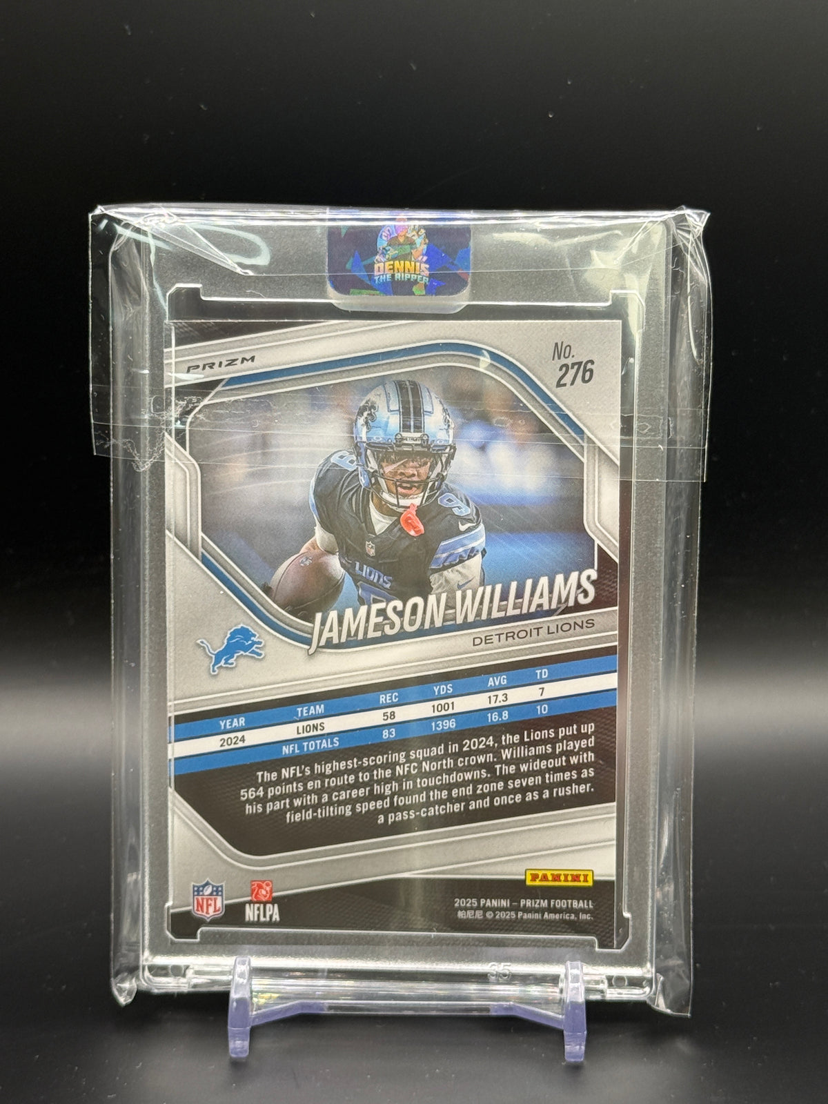 2025 Panini Prizm NFL Jameson Williams Detriot Lions Tiger Stripe