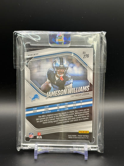2025 Panini Prizm NFL Jameson Williams Detriot Lions Tiger Stripe