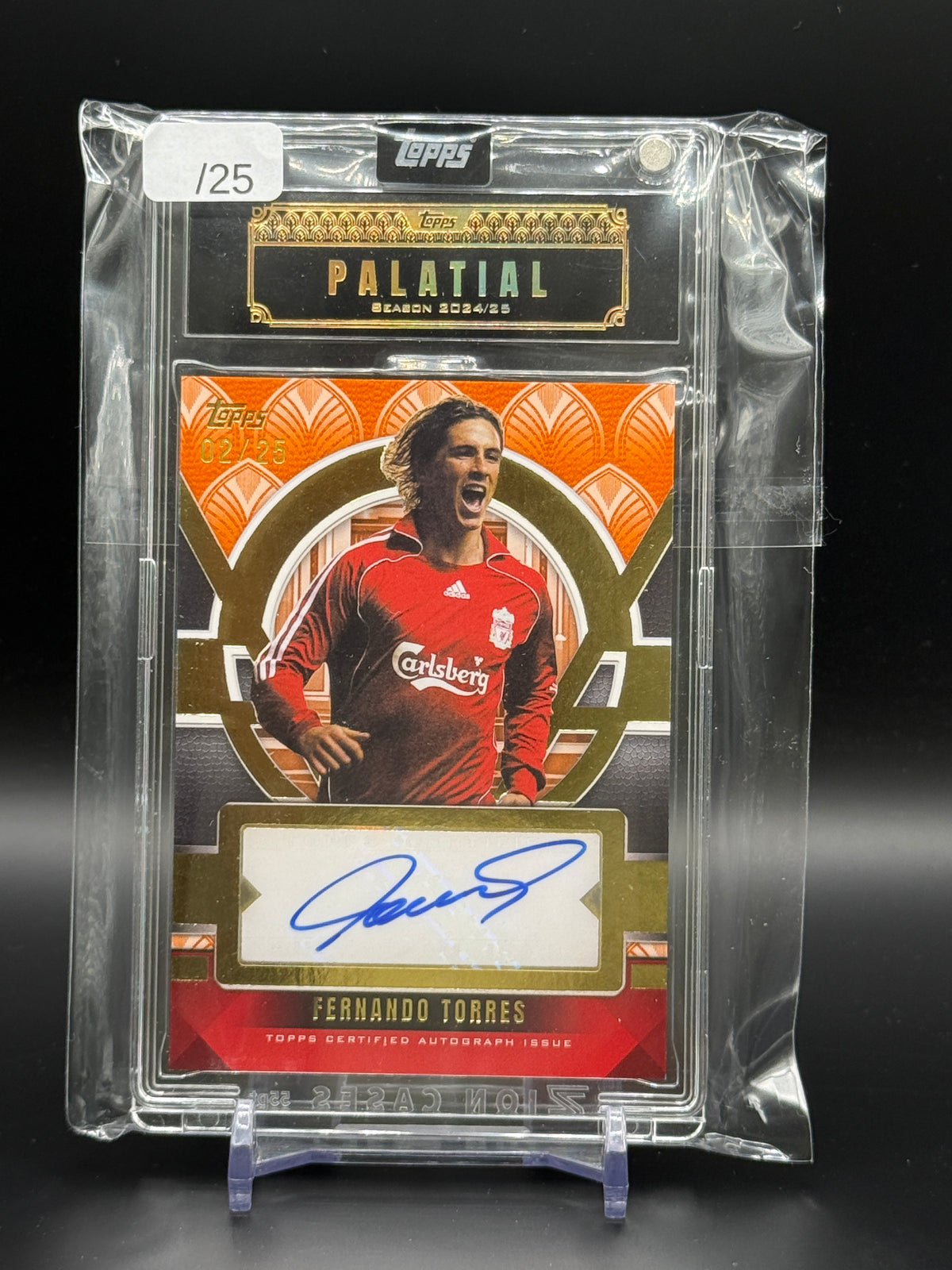 2024-25 Topps Palatial Liverpool FC Fernando Torres Orange Auto 02/25