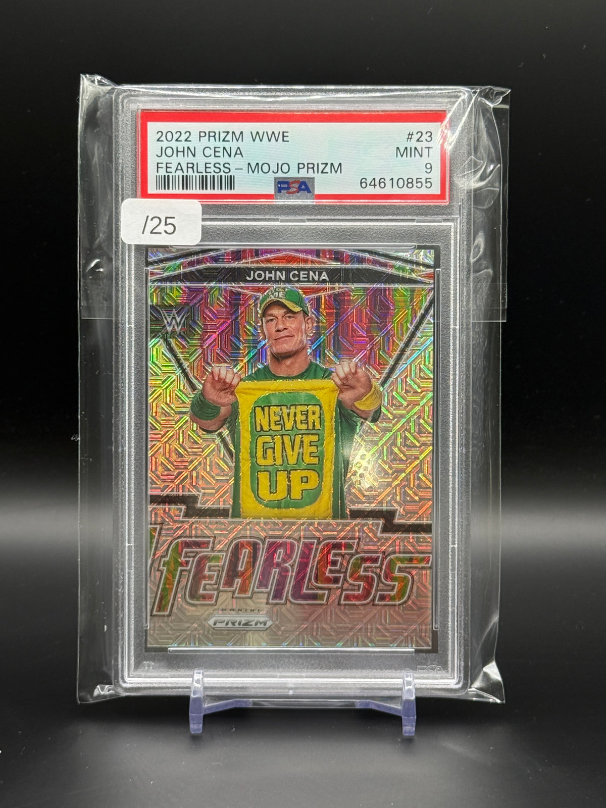 2022 Panini Prizm WWE John Cena Fearless Mojo Prizm 13/25 PSA 9 64610855