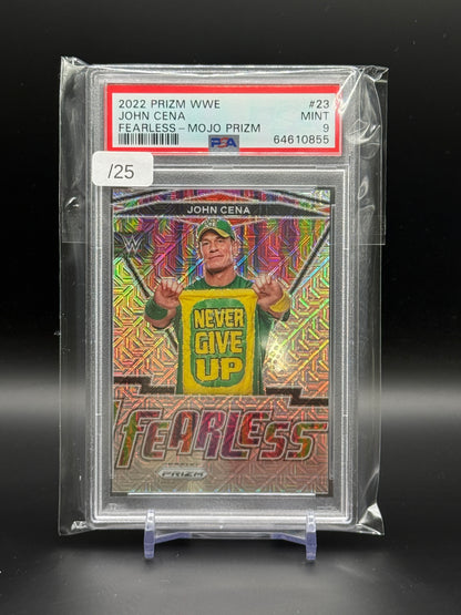 2022 Panini Prizm WWE John Cena Fearless Mojo Prizm 13/25 PSA 9 64610855
