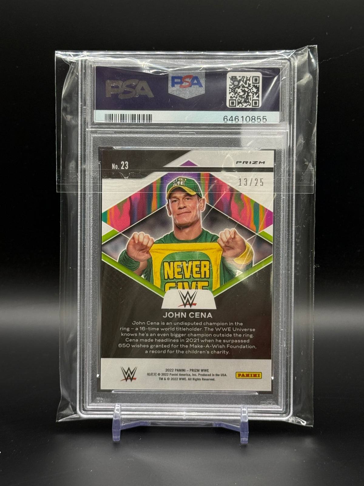 2022 Panini Prizm WWE John Cena Fearless Mojo Prizm 13/25 PSA 9 64610855