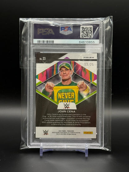 2022 Panini Prizm WWE John Cena Fearless Mojo Prizm 13/25 PSA 9 64610855
