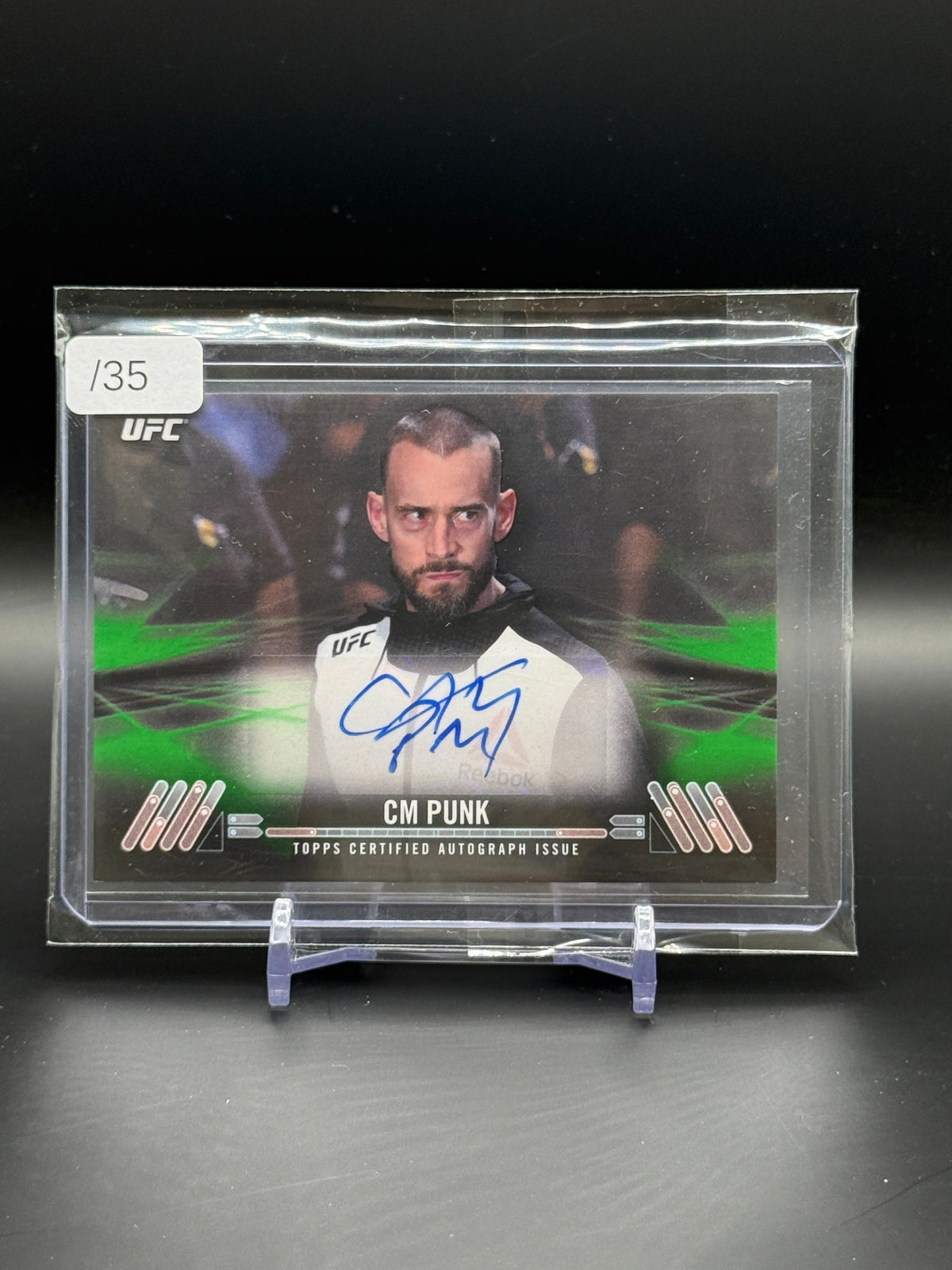 2017 Topps Knockout UFC CM Punk Green Auto 15/35