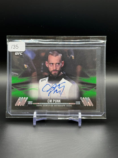 2017 Topps Knockout UFC CM Punk Green Auto 15/35