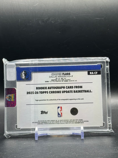 2025-26 Topps Chrome Update NBA Cooper Flagg Dallas Mavericks Lava Lamp Aqua Blue Auto 88/175