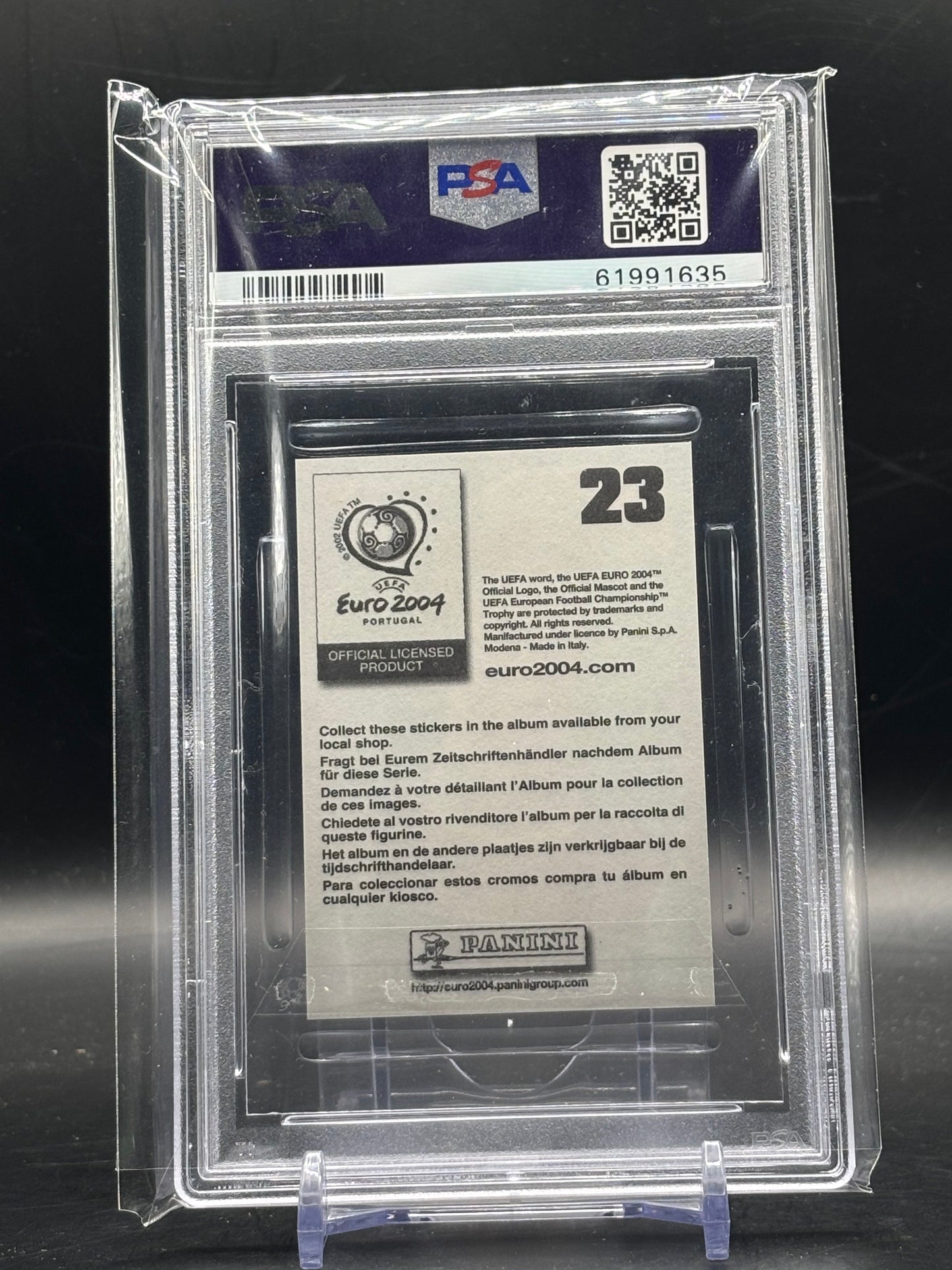 2004 Panini UEFA Euro Sticker Cristiano Ronaldo Portugal PSA 8 61991635