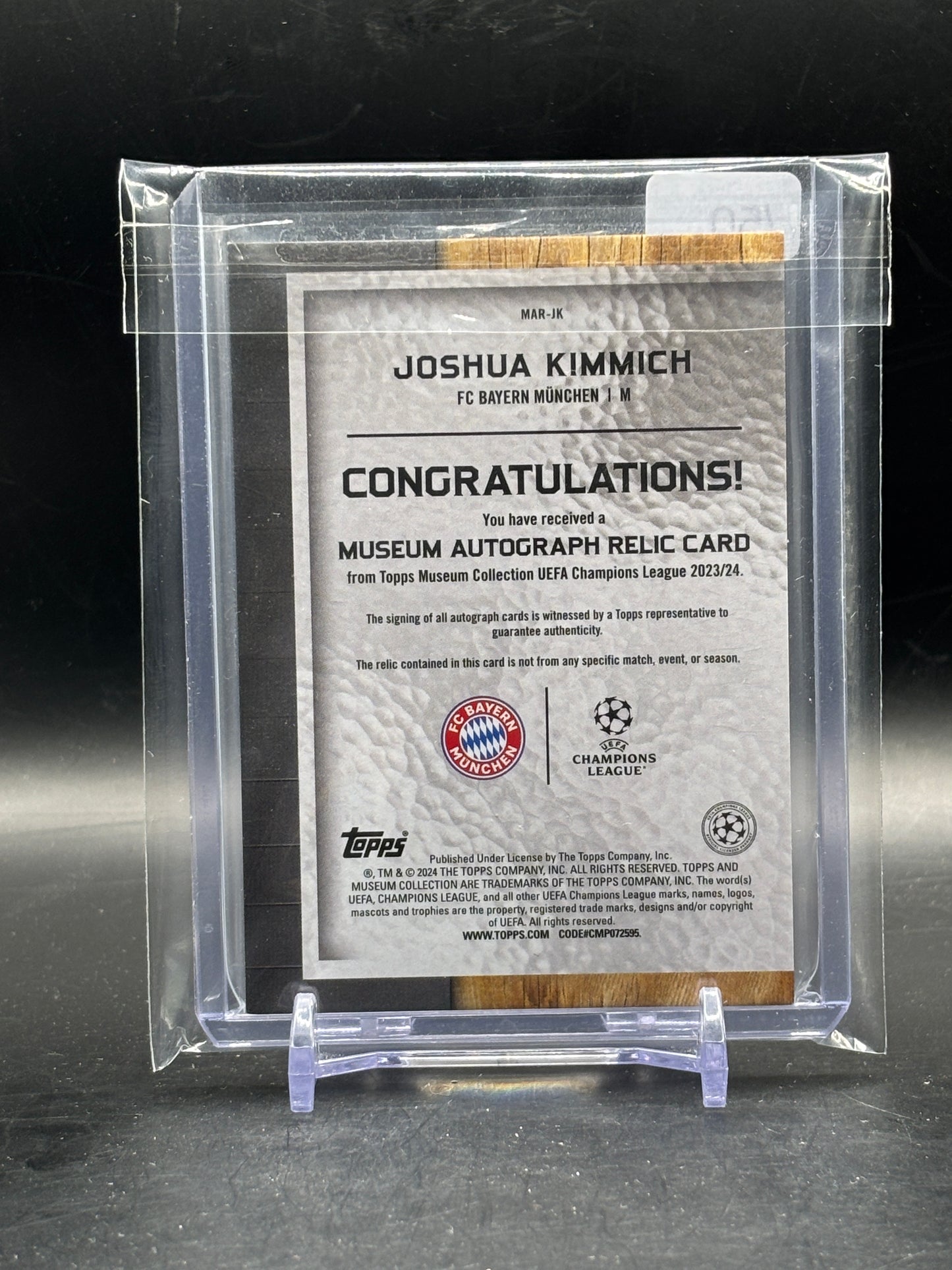 2023-24 Topps Museum UCC Joshua Kimmich FC Bayern München Patch Auto 40/50