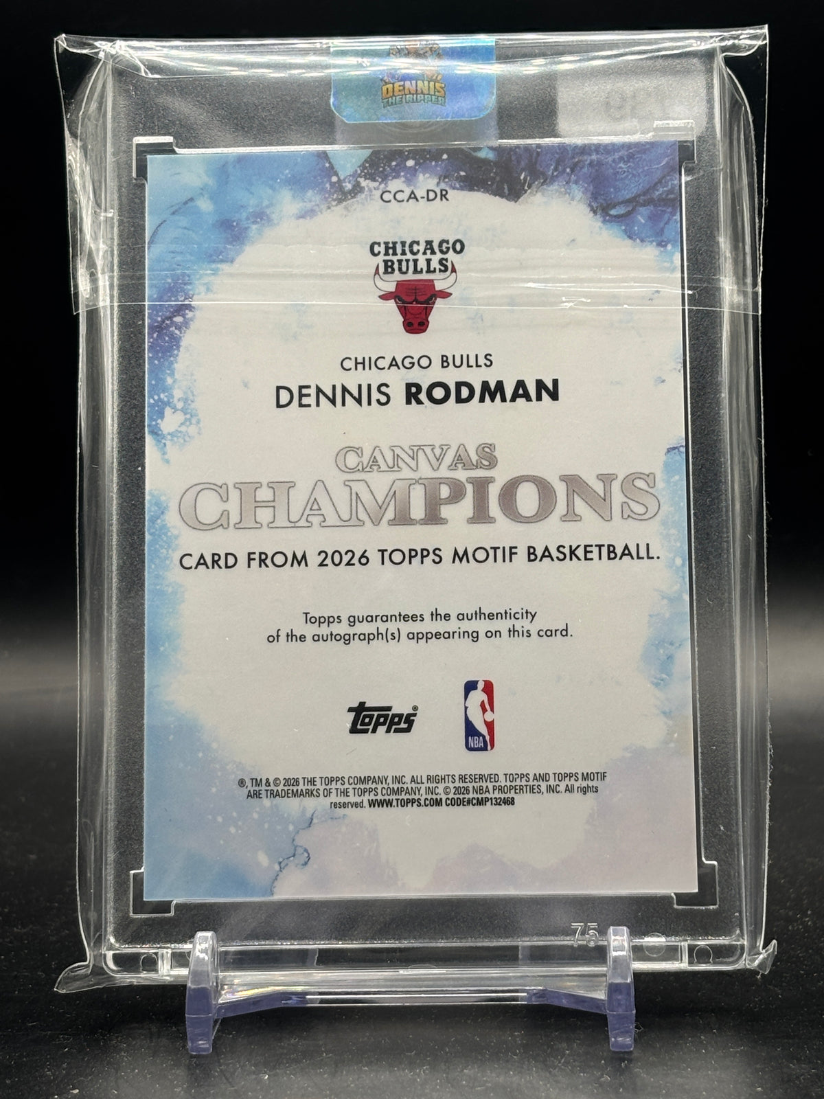 2025-26 Topps Motif NBA Dennis Rodman Chicago Bulls Ultramarine Blue Auto 17/39