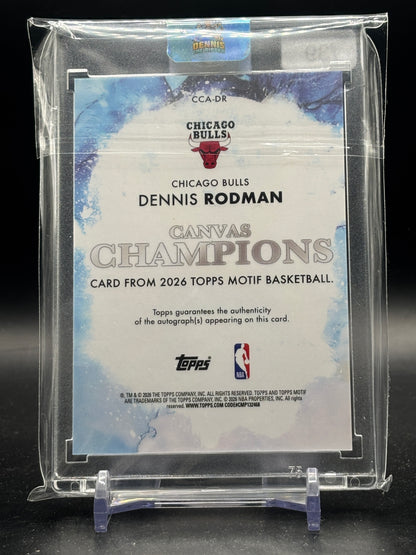 2025-26 Topps Motif NBA Dennis Rodman Chicago Bulls Ultramarine Blue Auto 17/39