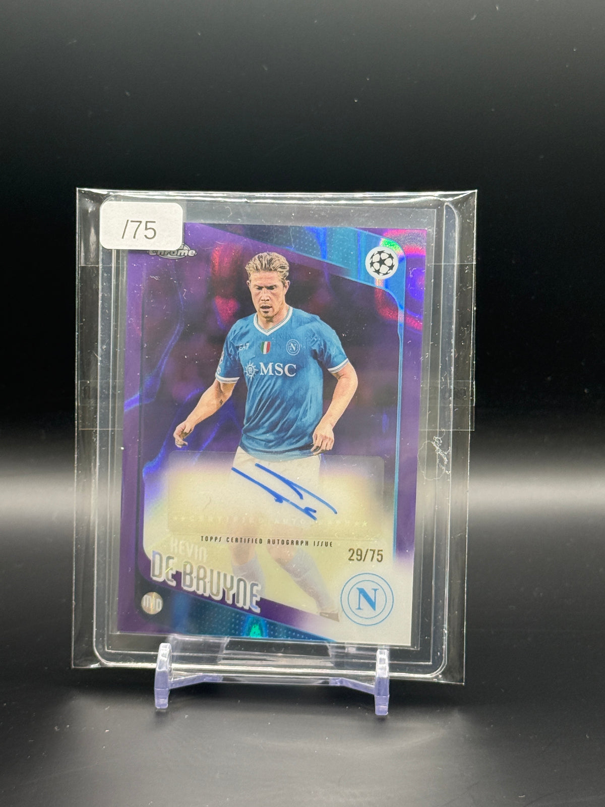 2025-26 Topps Chrome UCC Kevin De Bruyne SSC Napoli Purple Auto 29/75