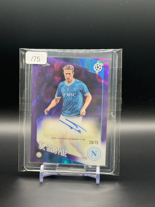 2025-26 Topps Chrome UCC Kevin De Bruyne SSC Napoli Purple Auto 29/75