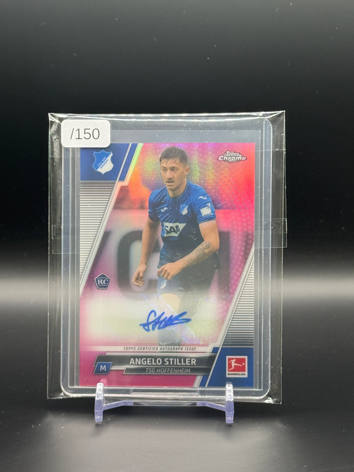 2021-22 Topps Chrome Bundesliga Angelo Stiller TSG Hoffenheim Pink Auto 106/150