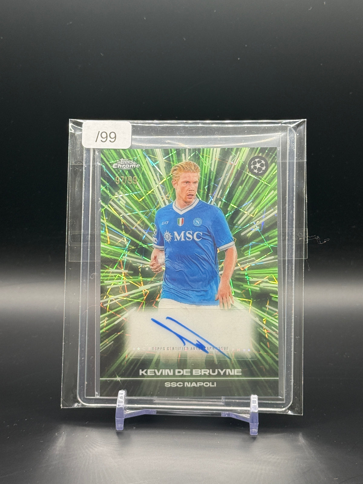 2025-26 Topps Chrome UCC Kevin De Bruyne SSC Napoli Green Black Lazer Auto 97/99