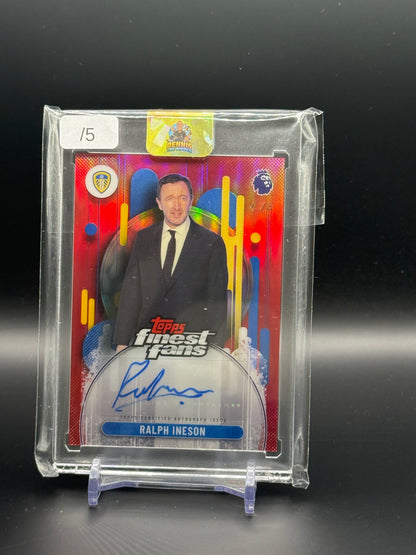 2026 Topps Finest Premier League Ralph Ineson Leeds United Red Auto 4/5