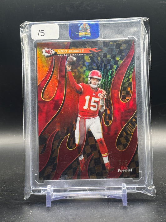 2025 Topps Finest NFL Patrick Mahomes Kansas City Chiefs Red Torchers 5/5