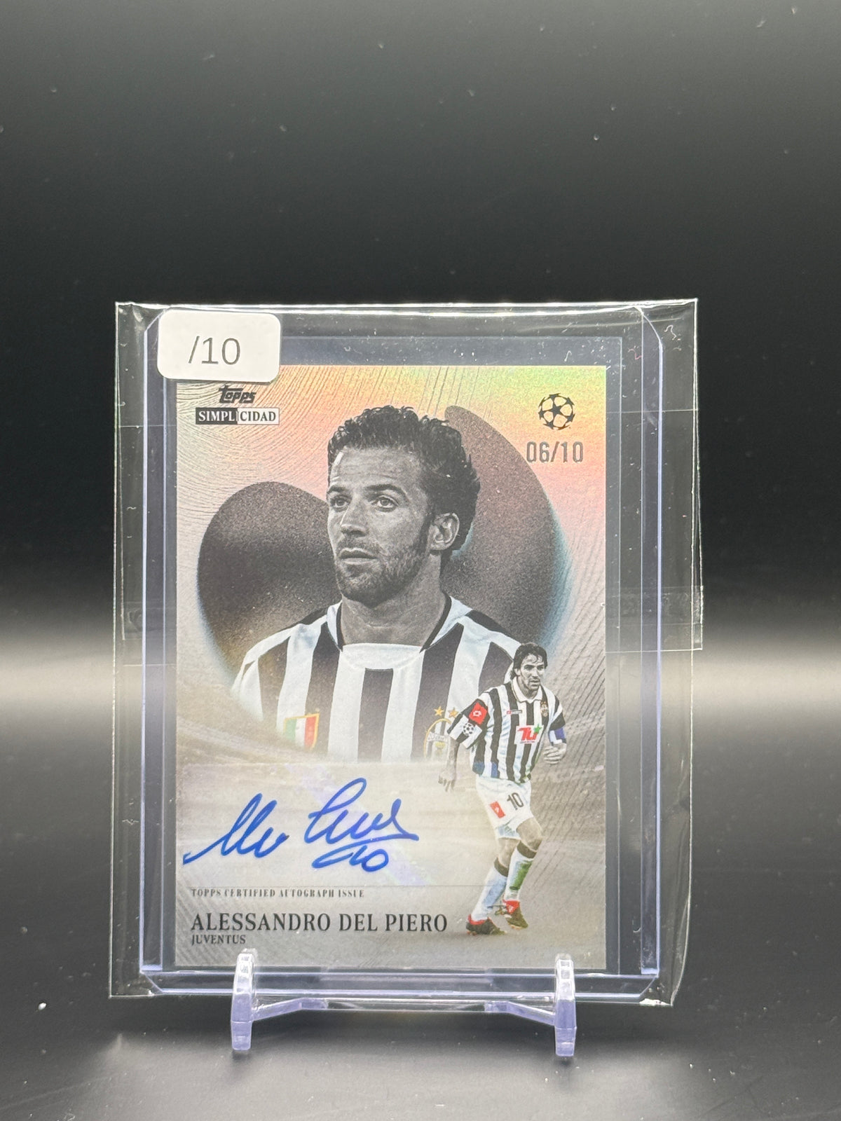 2025-26 Topps Simplicidad UCC Alessandro Del Piero Juventus Turin Black Auto 06/10