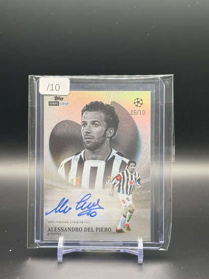 2025-26 Topps Simplicidad UCC Alessandro Del Piero Juventus Turin Black Auto 06/10