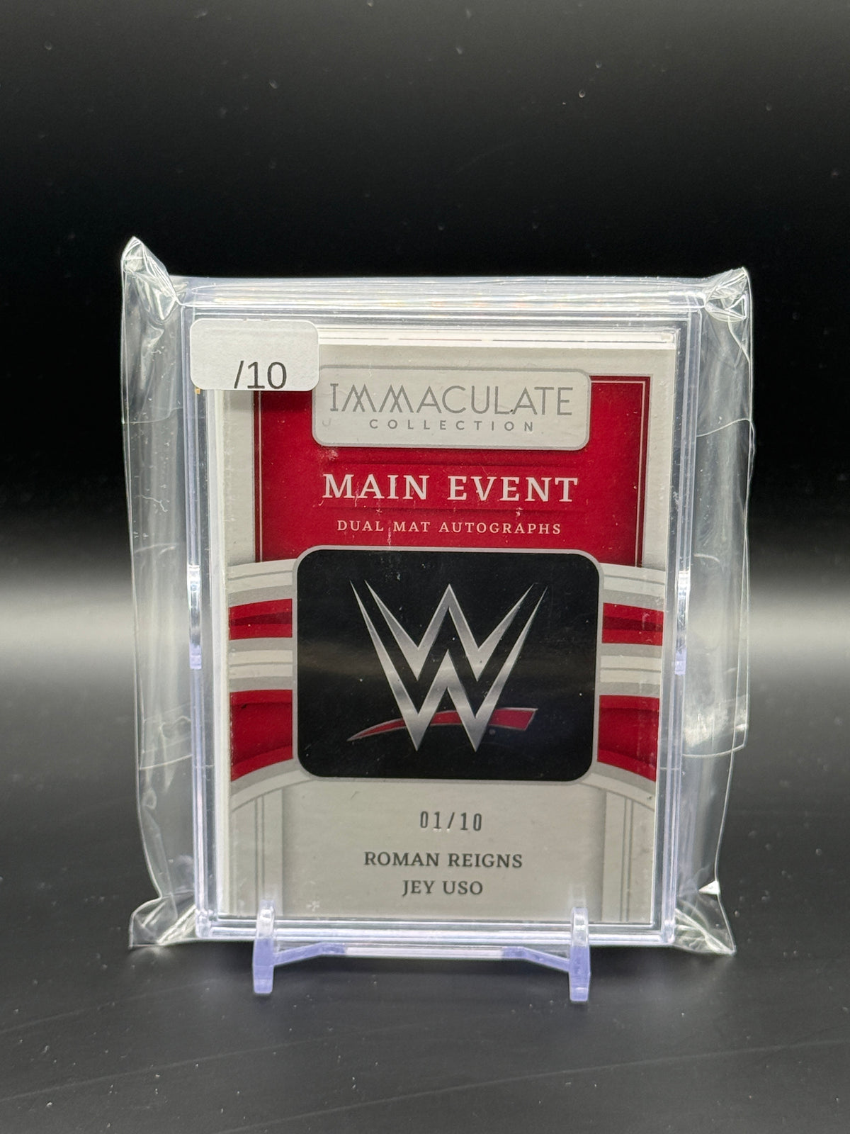 2023 Panini Immaculate WWE Roman Reigns / Jey Uso Main Event Patch Auto 1/10