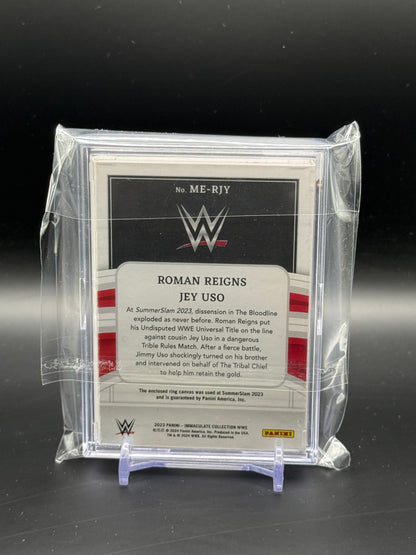 2023 Panini Immaculate WWE Roman Reigns / Jey Uso Main Event Patch Auto 1/10