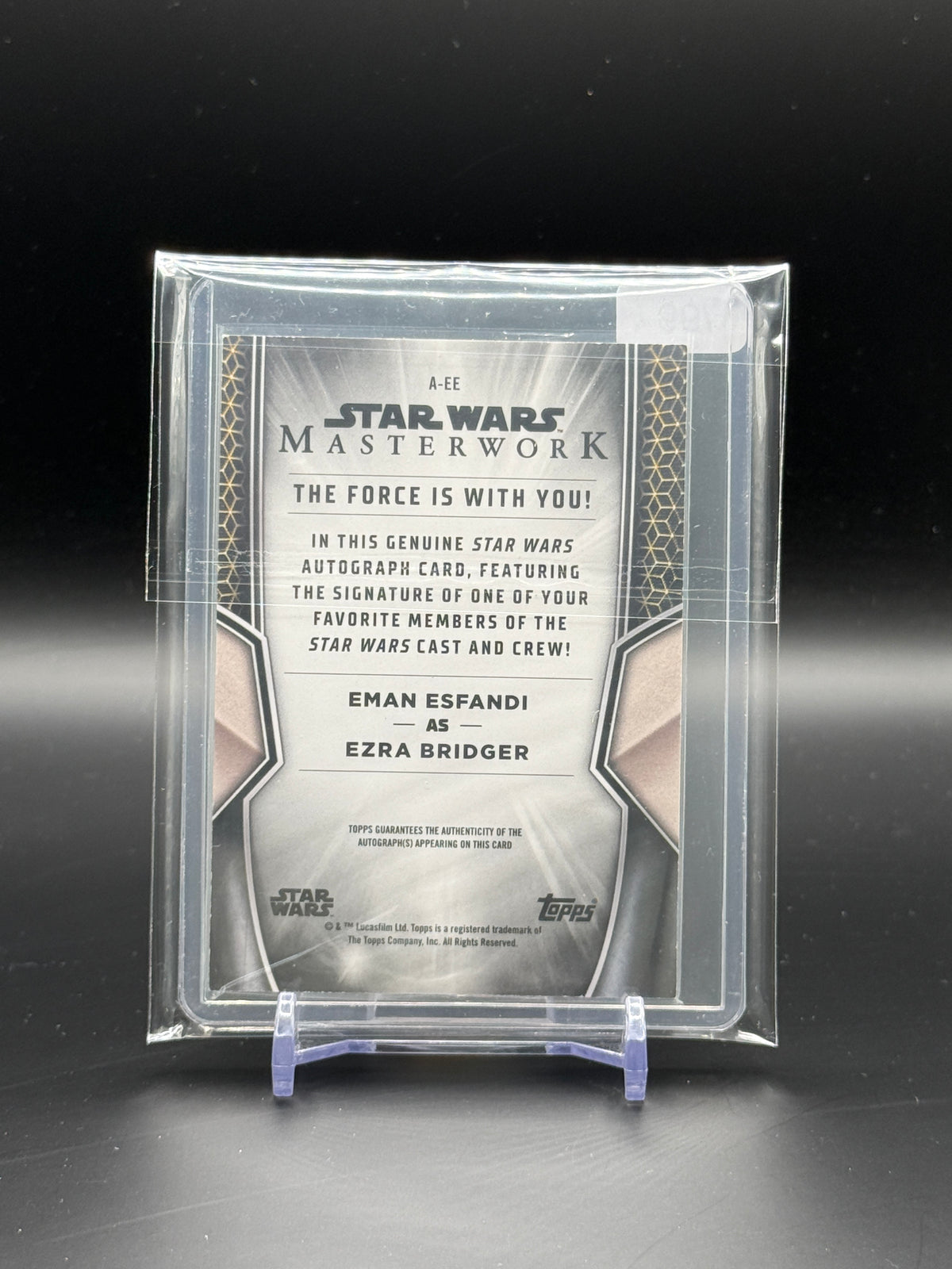 2025 Topps Masterworks Star Wars Eman Esfandi Ezra Bridger Blue Auto 69/99