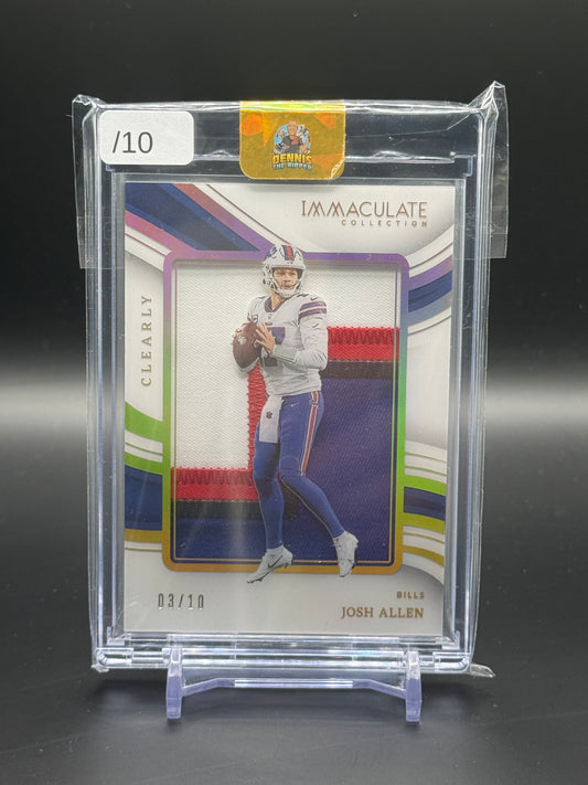 2023 Panini Immaculate NFL Josh Allen Buffalo Bills Gold Clearly Patch 03/10