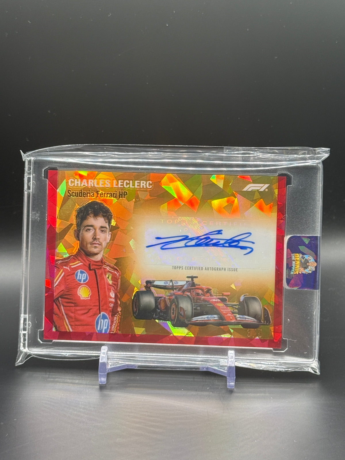 2024 Topps Chrome F1 Sapphire Charles Leclerc Ferrari Red 1954 Signatures Auto 3/5