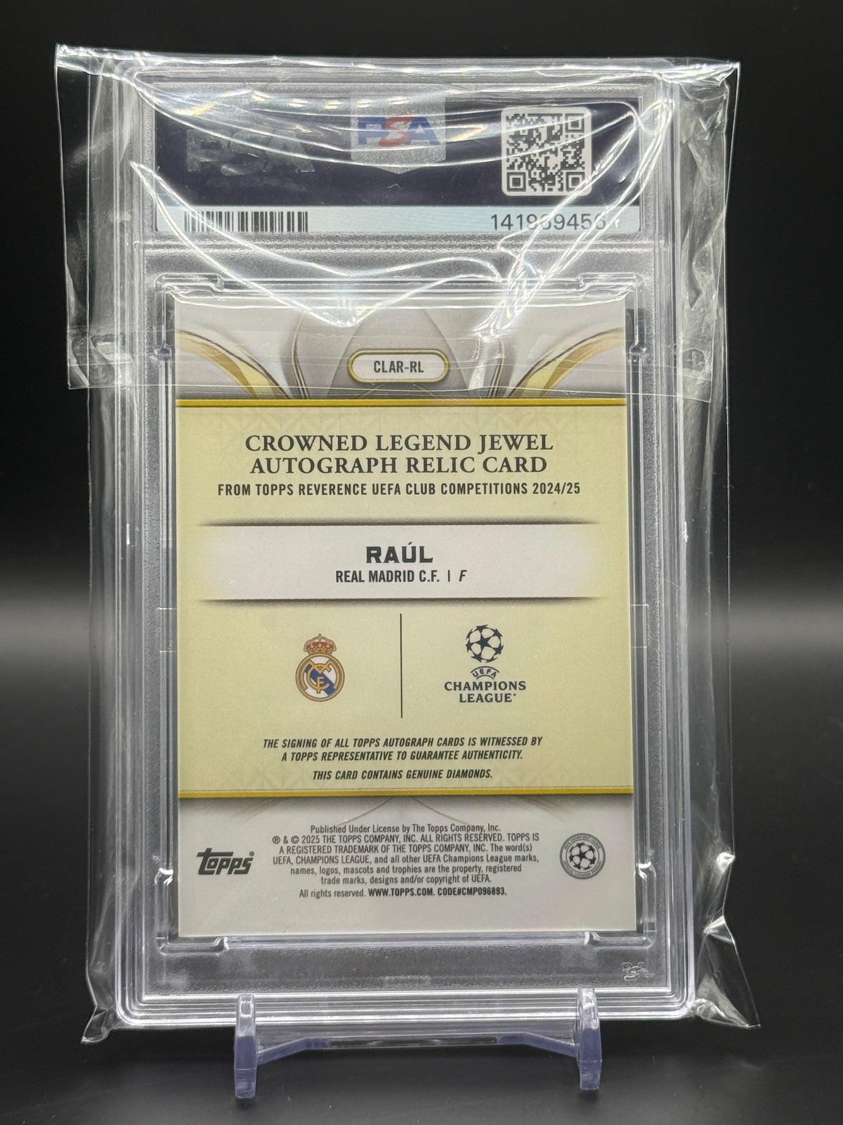 2024-25 Topps Reverence UCC Raul Real Madrid Orange Jewel Auto 20/25 PSA 9 Auto 10 141969456