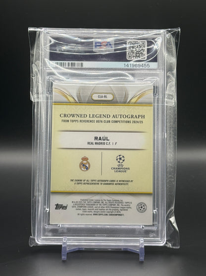 2024-25 Topps Reverence UCC Raul Real Madrid Orange Auto 07/25 PSA 8 Auto 10 141969455