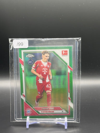 2025-26 Topps Chrome Bundesliga Lennart Karl FC Bayern München True Green 50/99