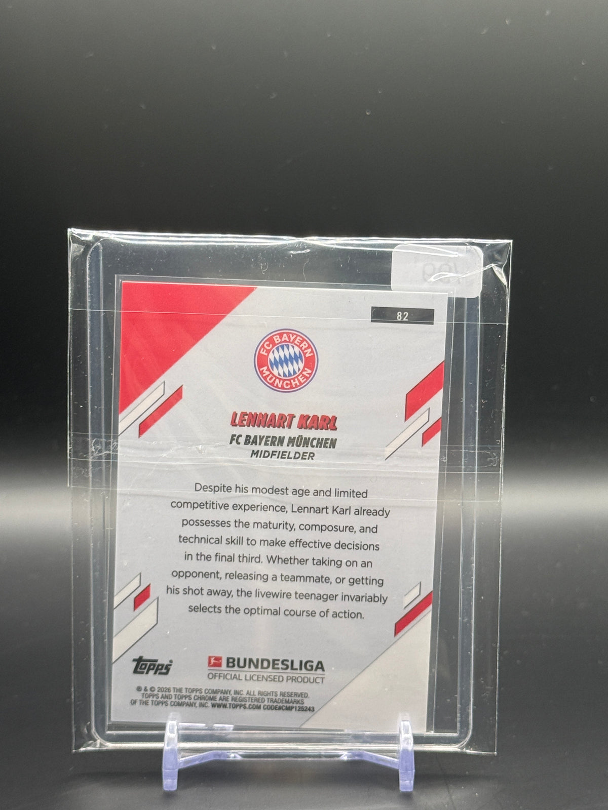 2025-26 Topps Chrome Bundesliga Lennart Karl FC Bayern München True Green 50/99
