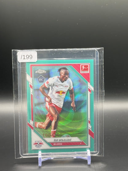 2025-26 Topps Chrome Bundesliga Yan Diomande RB Leipzig Aqua Wave 100/199