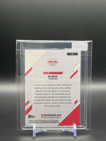 2025-26 Topps Chrome Bundesliga Yan Diomande RB Leipzig Aqua Wave 100/199