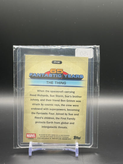 2025-26 Topps Chrome Marvel The Thing Gold Wave 65 Fantastic Years 07/50