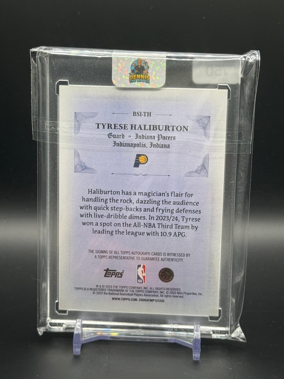 2025-26 Topps Flagship NBA Tyrese Haliburton Indiana Pacers Gold Signed and Sealed Auto 18/50