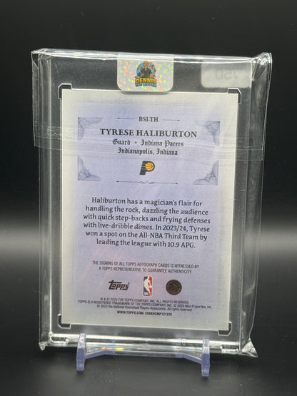 2025-26 Topps Flagship NBA Tyrese Haliburton Indiana Pacers Gold Signed and Sealed Auto 18/50