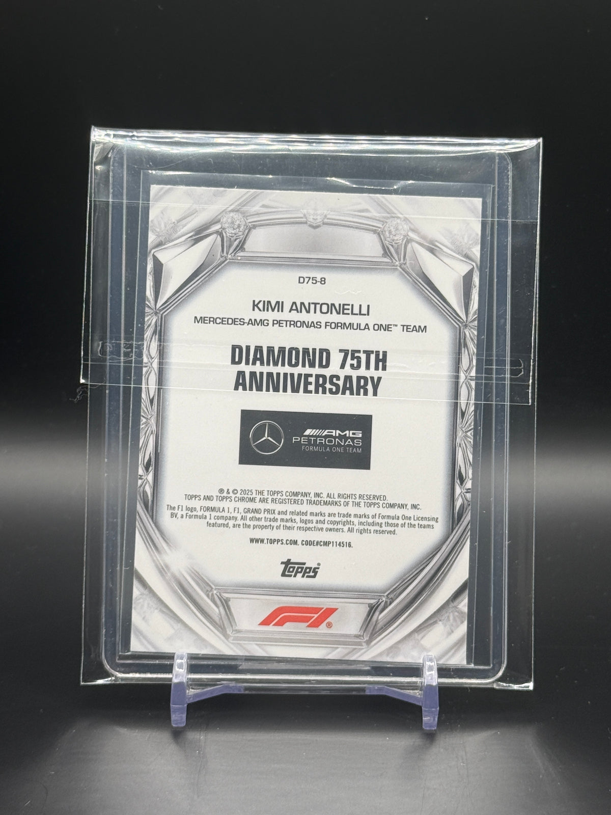 2025 Topps Chrome F1 Kimi Antonelli Mercedes AMG Diamond 75th Anniversary