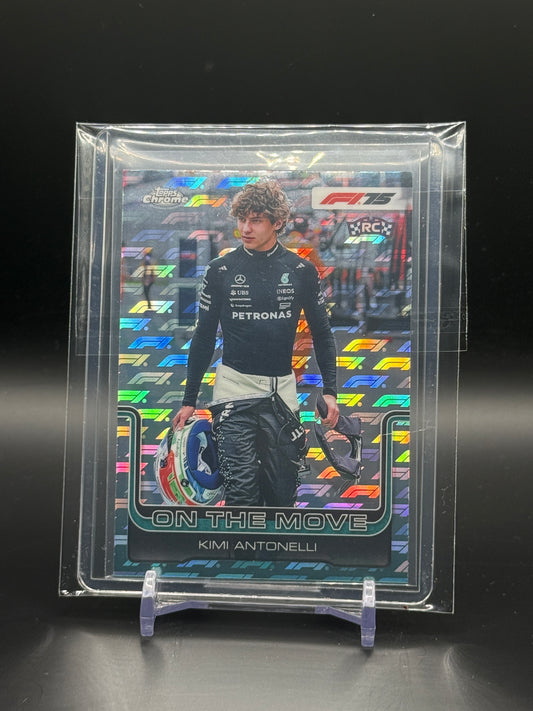 2025 Topps Chrome F1 Kimi Antonelli Mercedes AMG On The Move