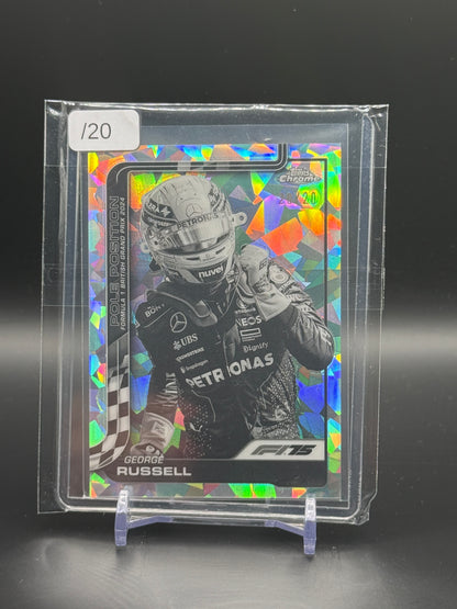 2025 Topps Chrome Sapphire F1 George Russel Mercedes AMG Black & White 20/20