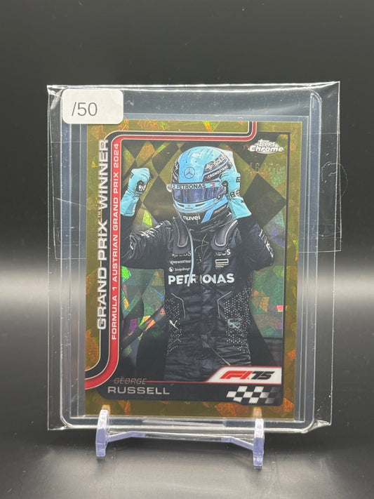 2025 Topps Chrome Sapphire F1 George Russel Mercedes AMG Gold 46/50