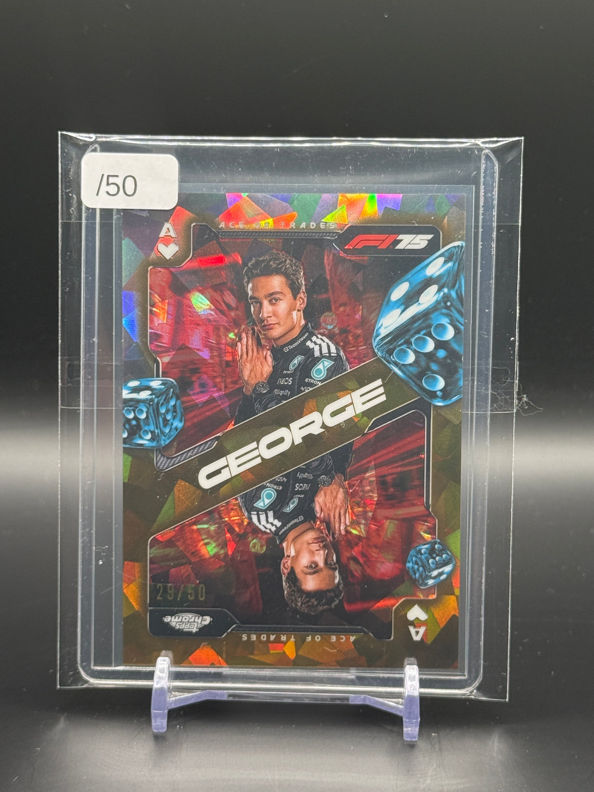 2025 Topps Chrome Sapphire F1 George Russel Mercedes AMG Gold Aces 29/50