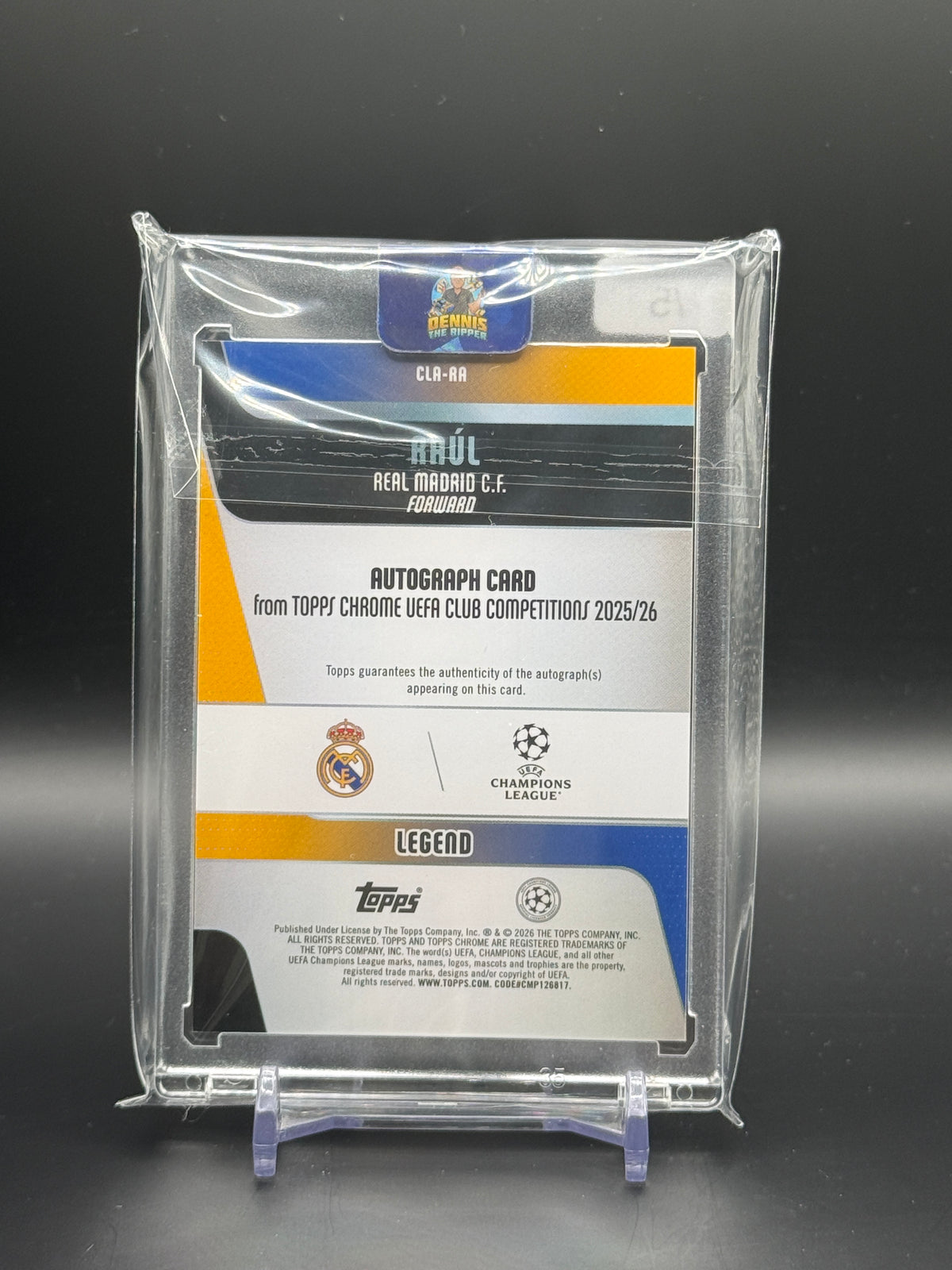 2025-26 Topps Chrome UCC Raul Real Madrid Red Lava Auto 2/5